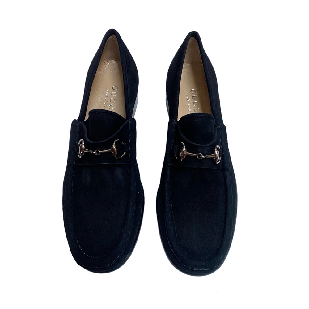 Gucci Suede Horsebit Loafers, Size 7.5B. NIB - Picture 2 of 6